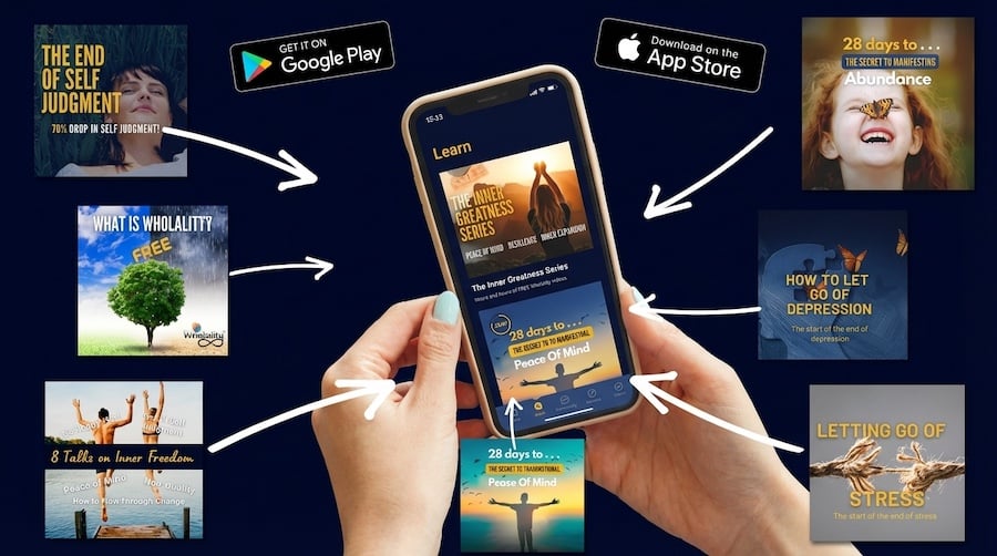 Wholality® app with tools for nervous system support, stress relief, and spiritual growth