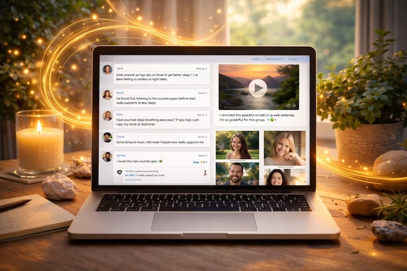 Wholality online community for shared support, connection, and integration